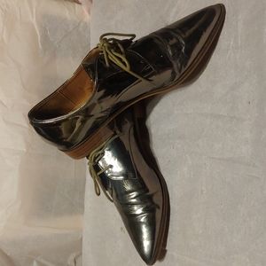 Shelly's London Pewter Silver Pointed Toe Shoes Women's 40/9